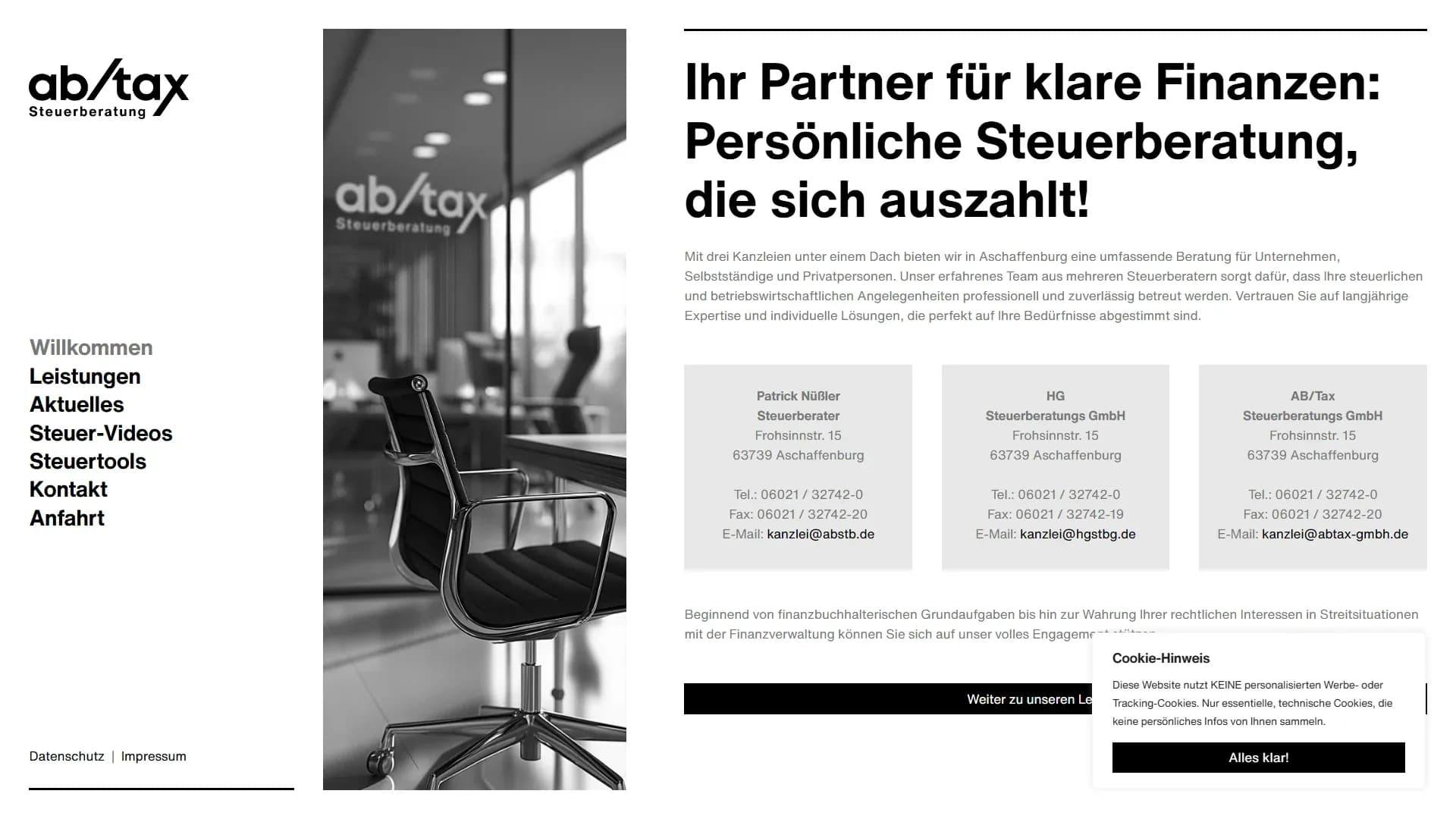 AB/TAX Steuerberatung Aschaffenburg — Website