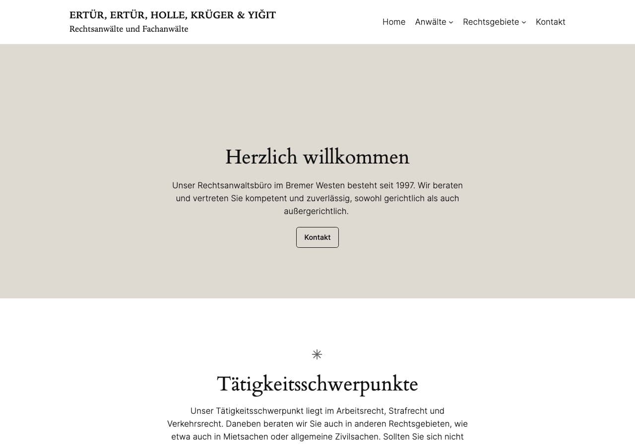 ERTÜR, ERTÜR, HOLLE, KRÜGER & YIĞIT