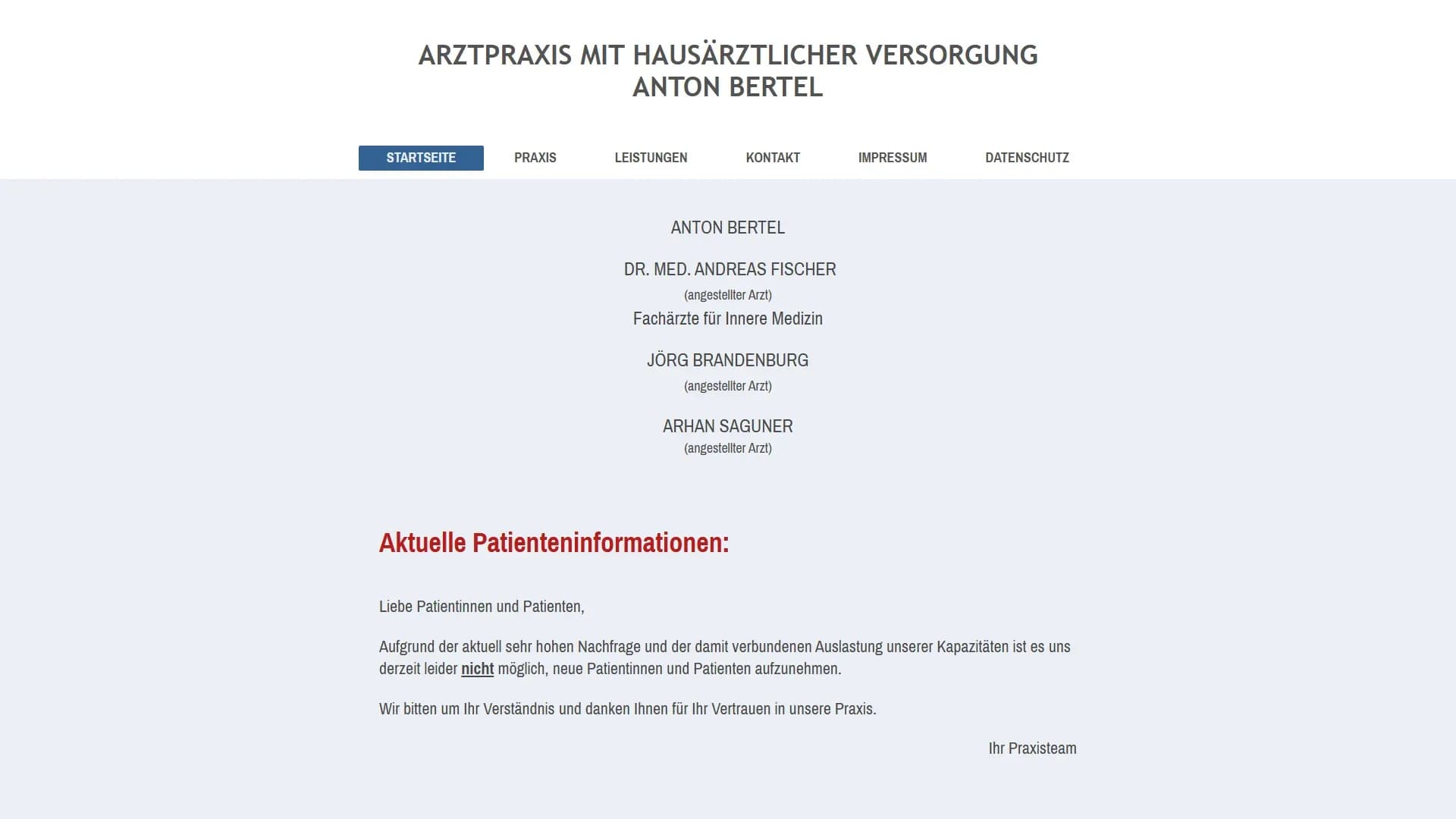 Arztpraxis Marienhafe — Website