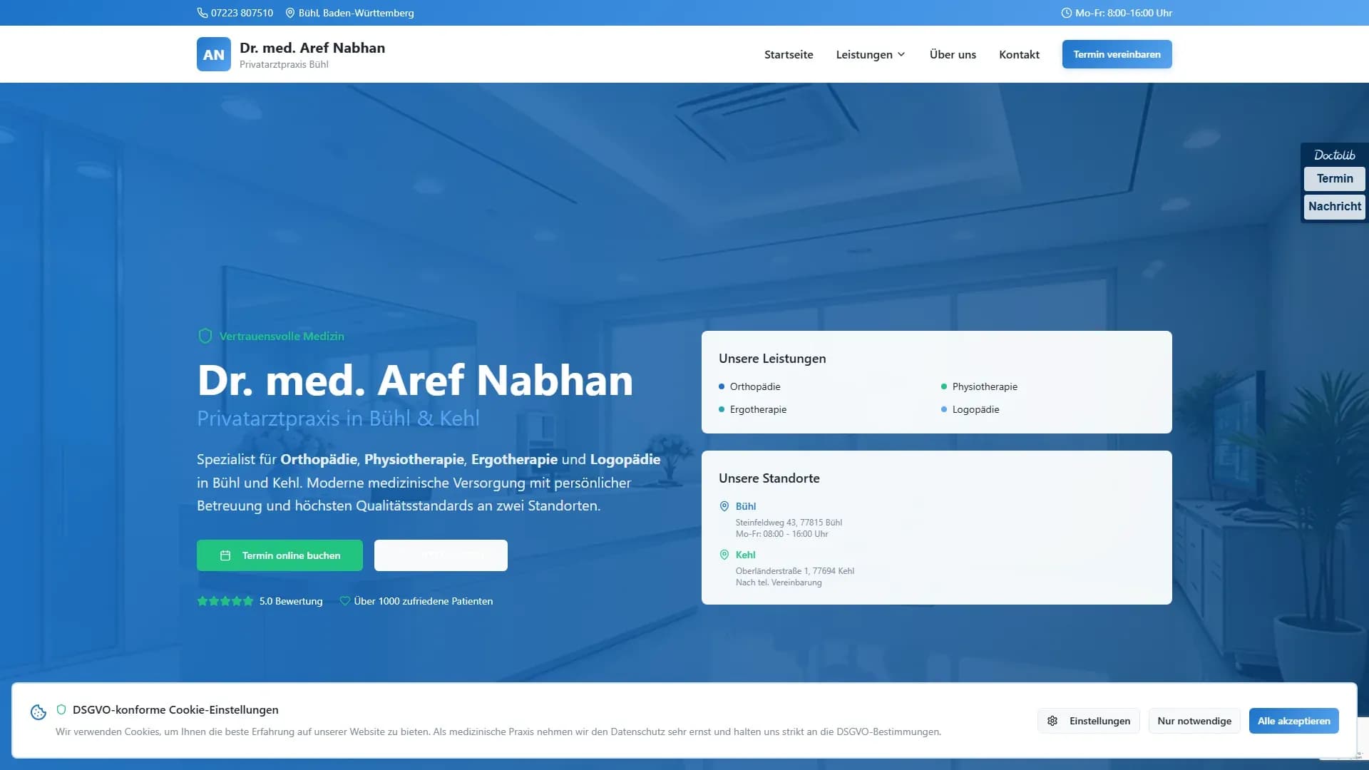 Privatarztpraxis Dr. med. Aref Nabhan — Website