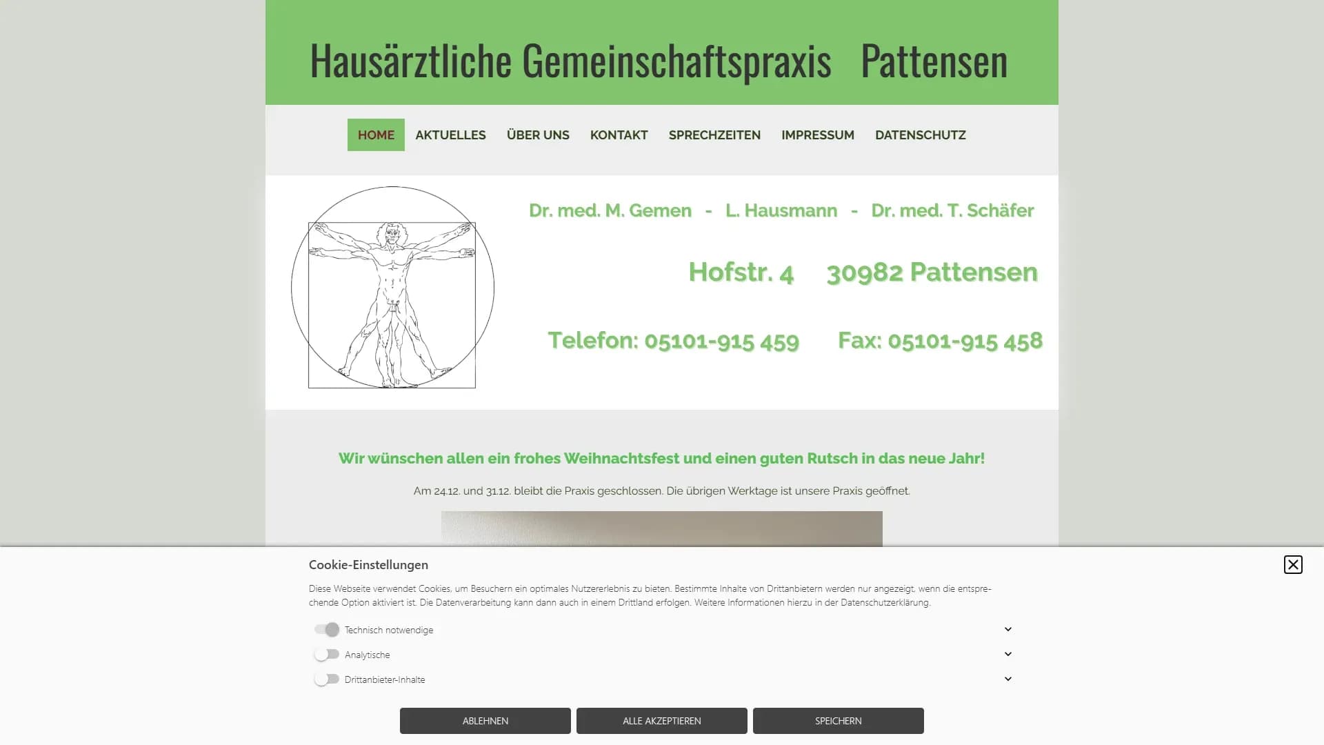 Hausarztpraxis Pattensen — Website