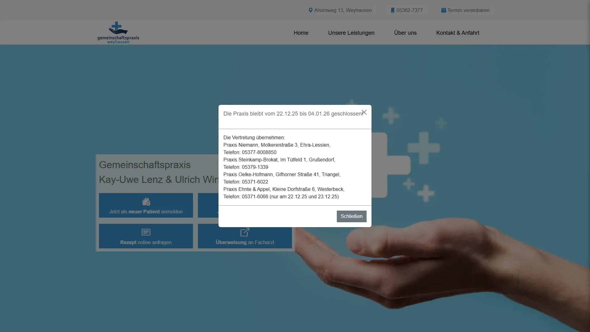 Gemeinschaftspraxis Kay-Uwe Lenz & Ulrich Winkler — Website