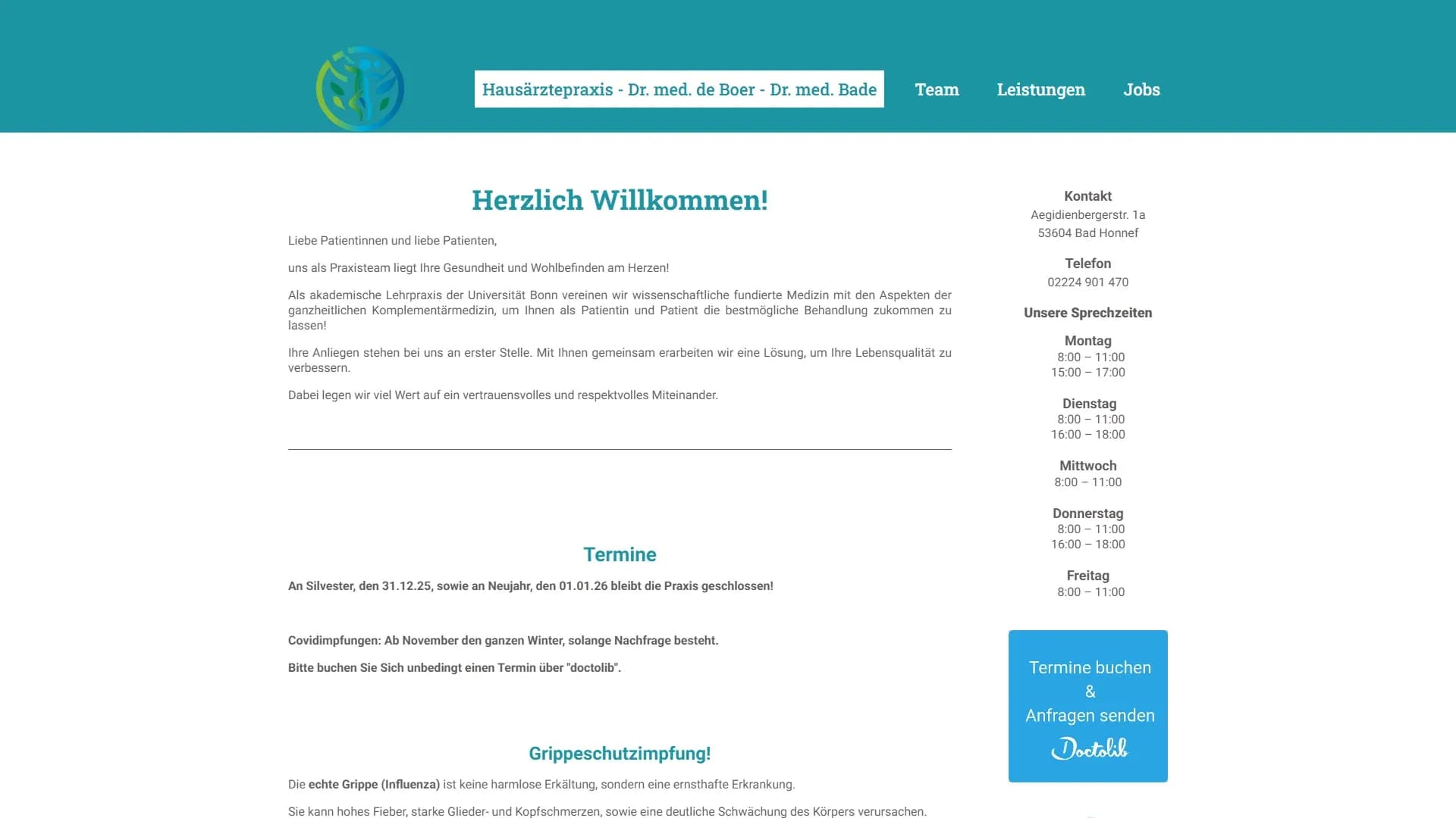 Praxis für Manuelle Therapie & Osteopathie Bonn — Website