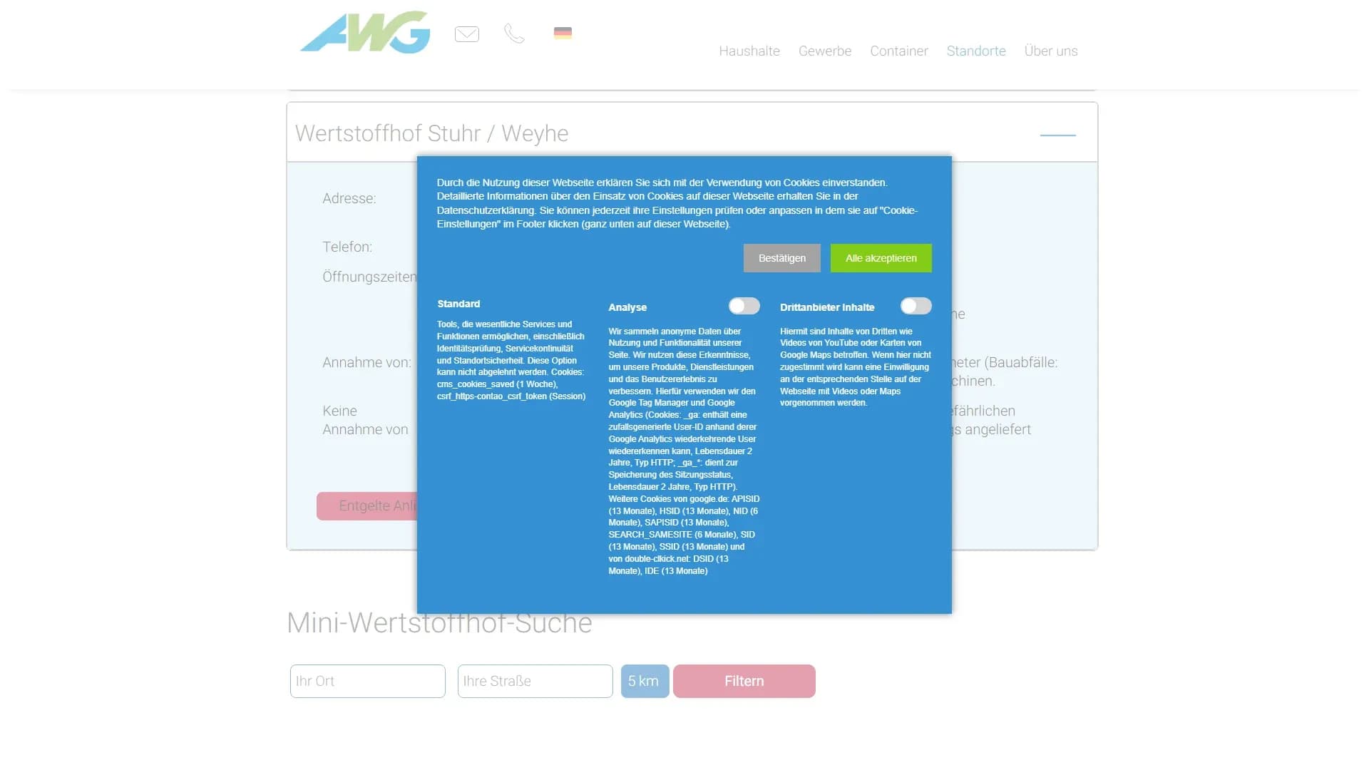 AWG - Abfallwirtschaftsgesellschaft mbH Bassum — Website