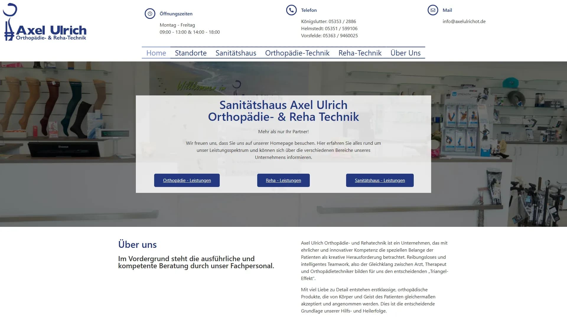 Sanitätshaus Axel Ulrich — Website