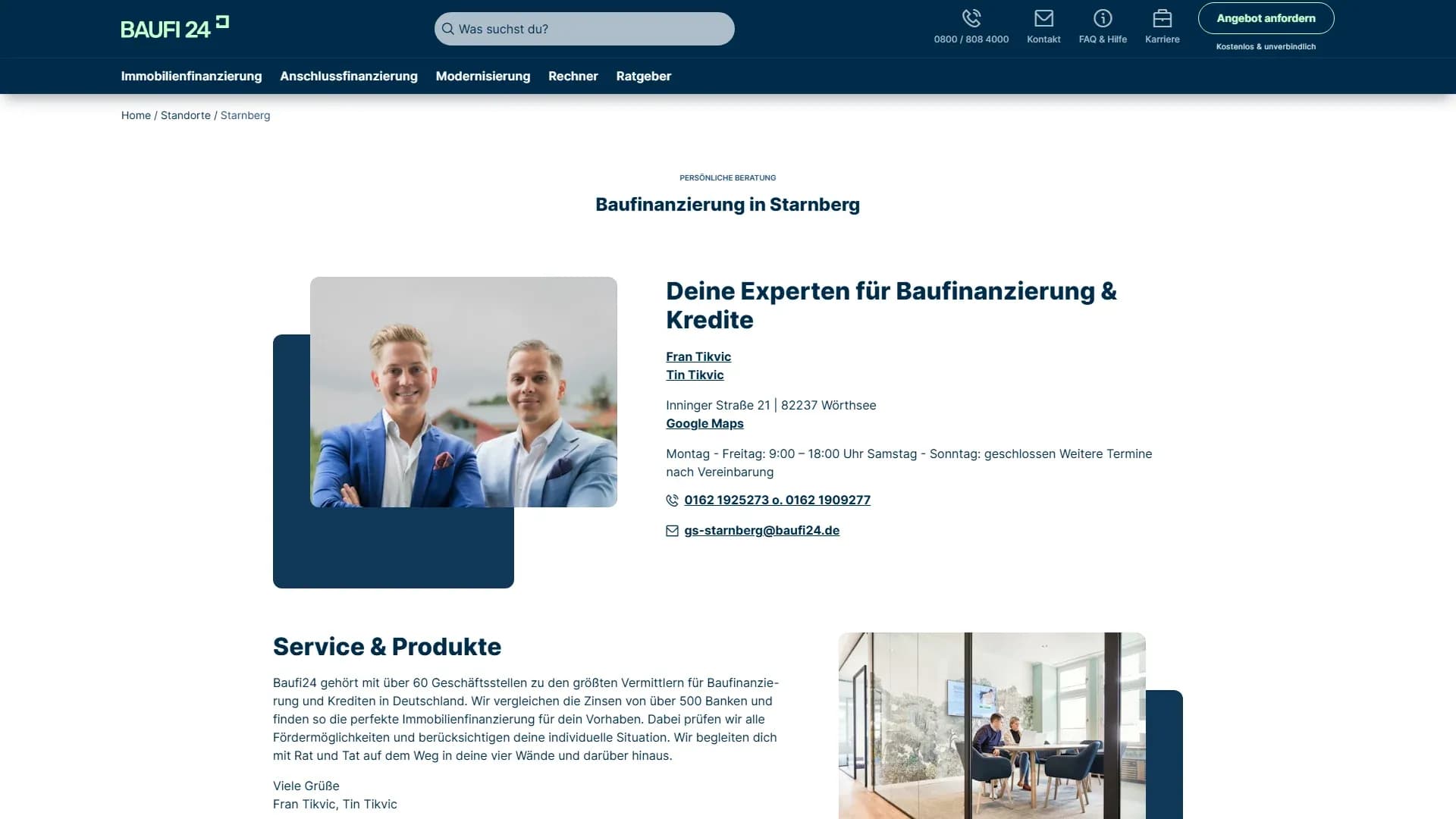 Baufinanzierung - Zinsen aller Banken im Vergleich — Website