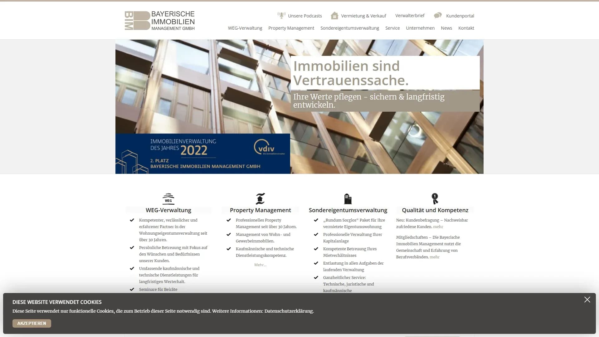 Bayerische Immobilien Management GmbH — Website