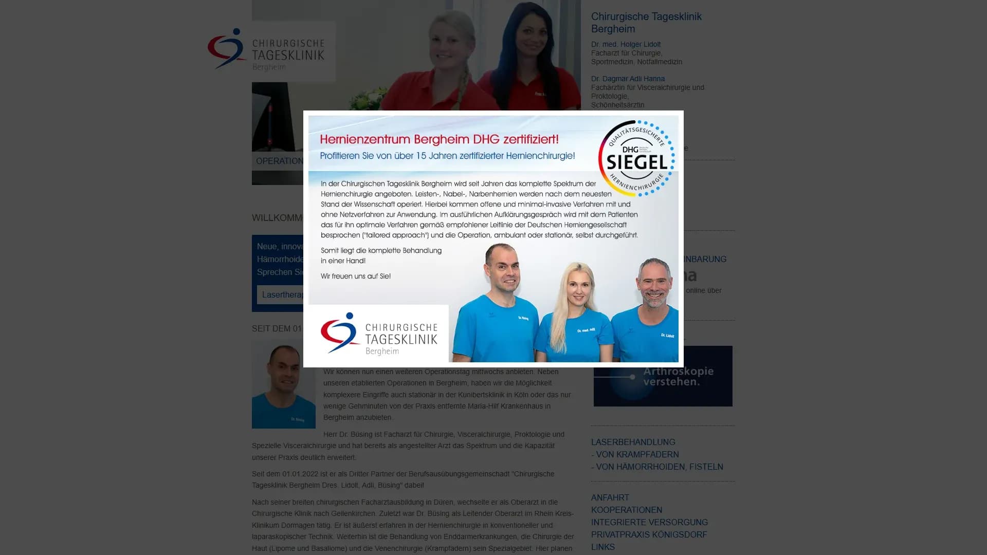 Chirurgische Tagesklinik Bergheim — Website