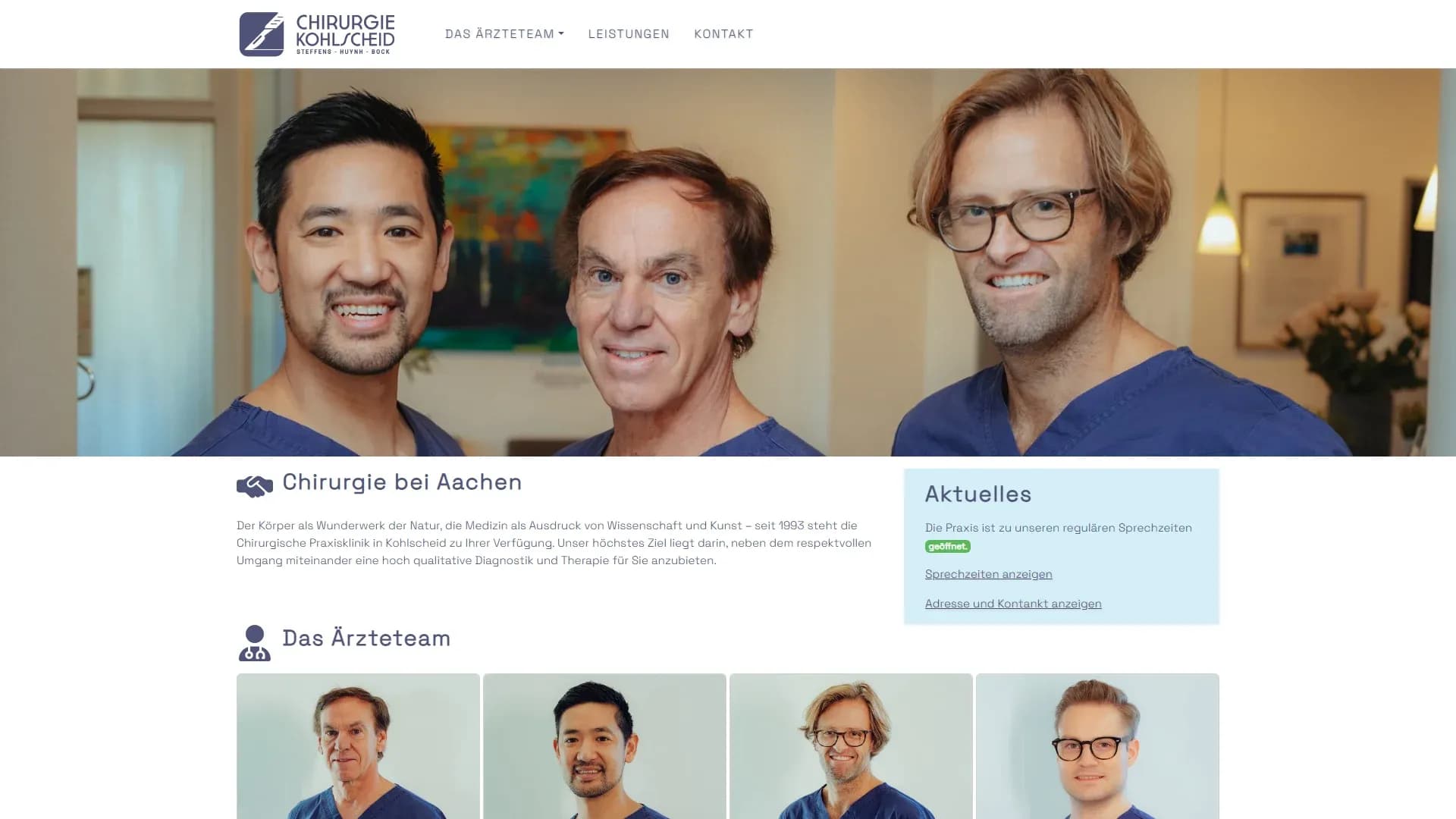 Praxisklinik Huynh & Steffens — Website