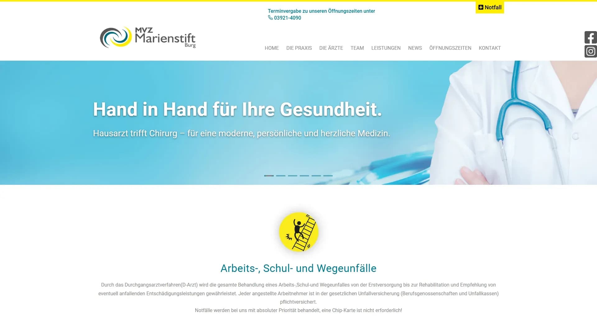 MVZ Marienstift Burg — Website