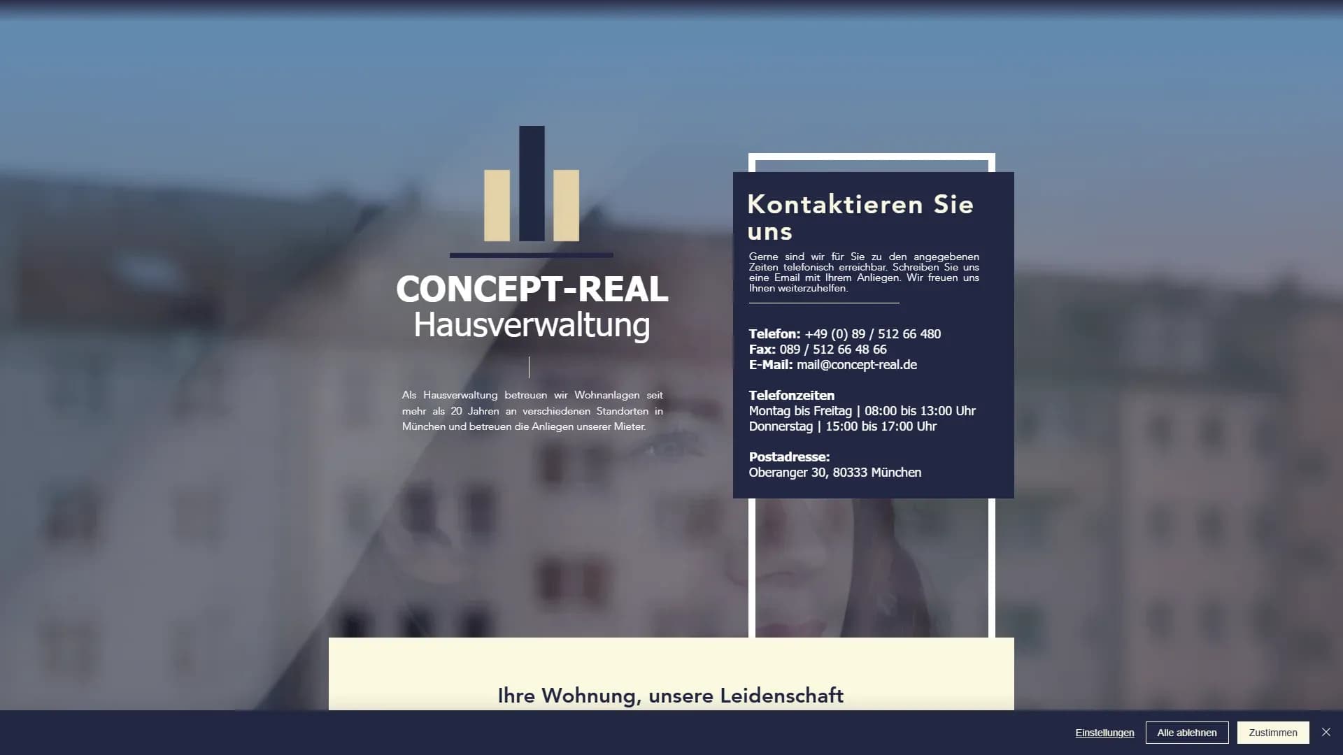 Concept-Real Hausverwaltungs GmbH — Website