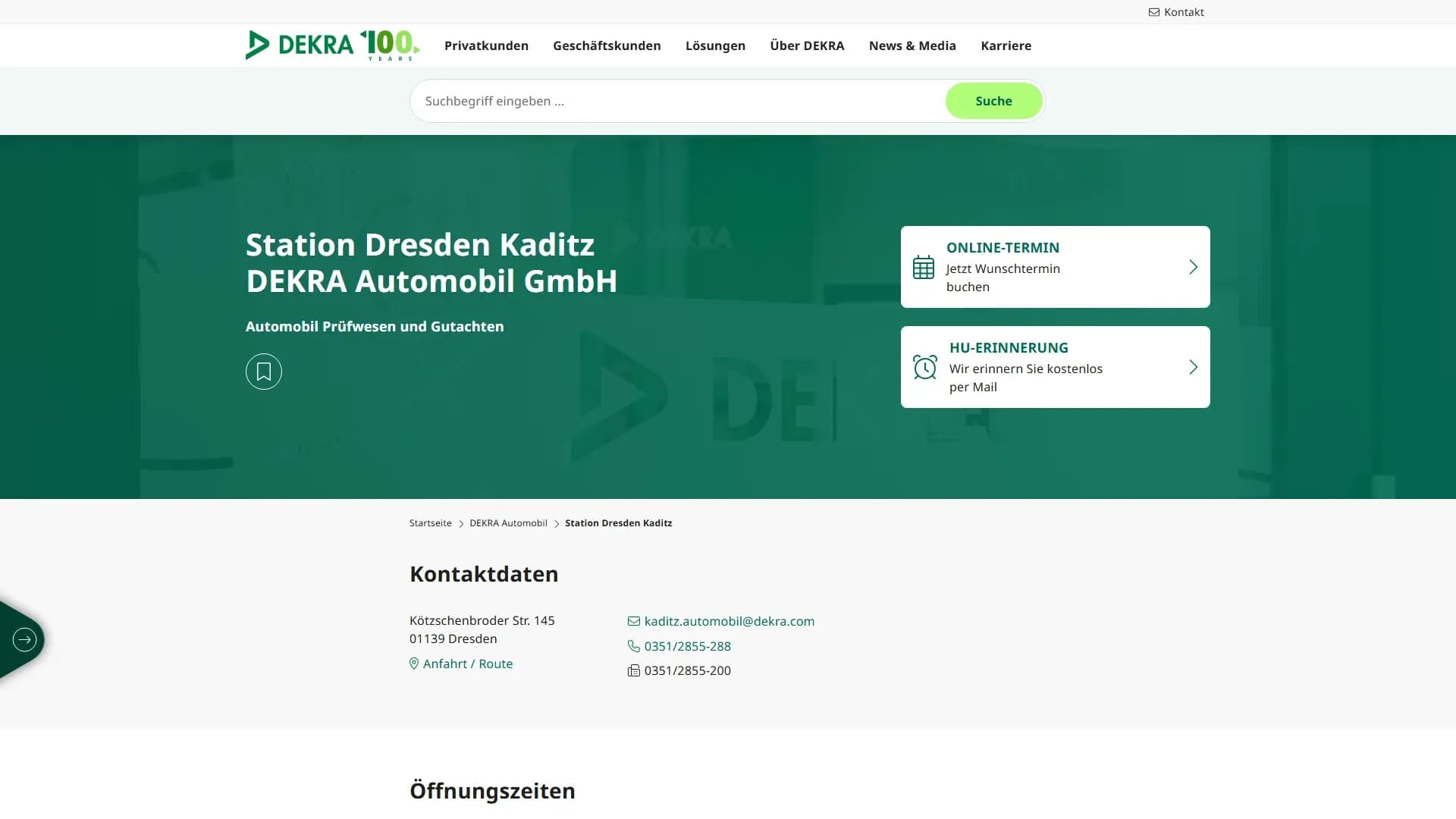 Station Dresden Kaditz — Website