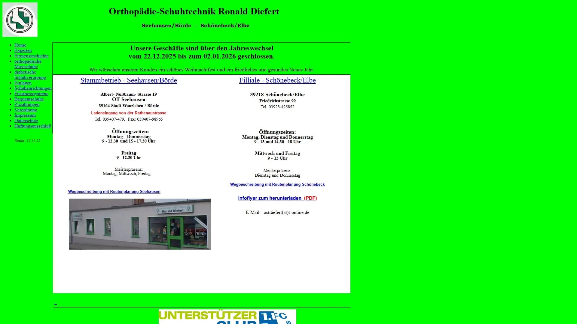 Orthopädie-Schuhtechnik Ronald Diefert — Website