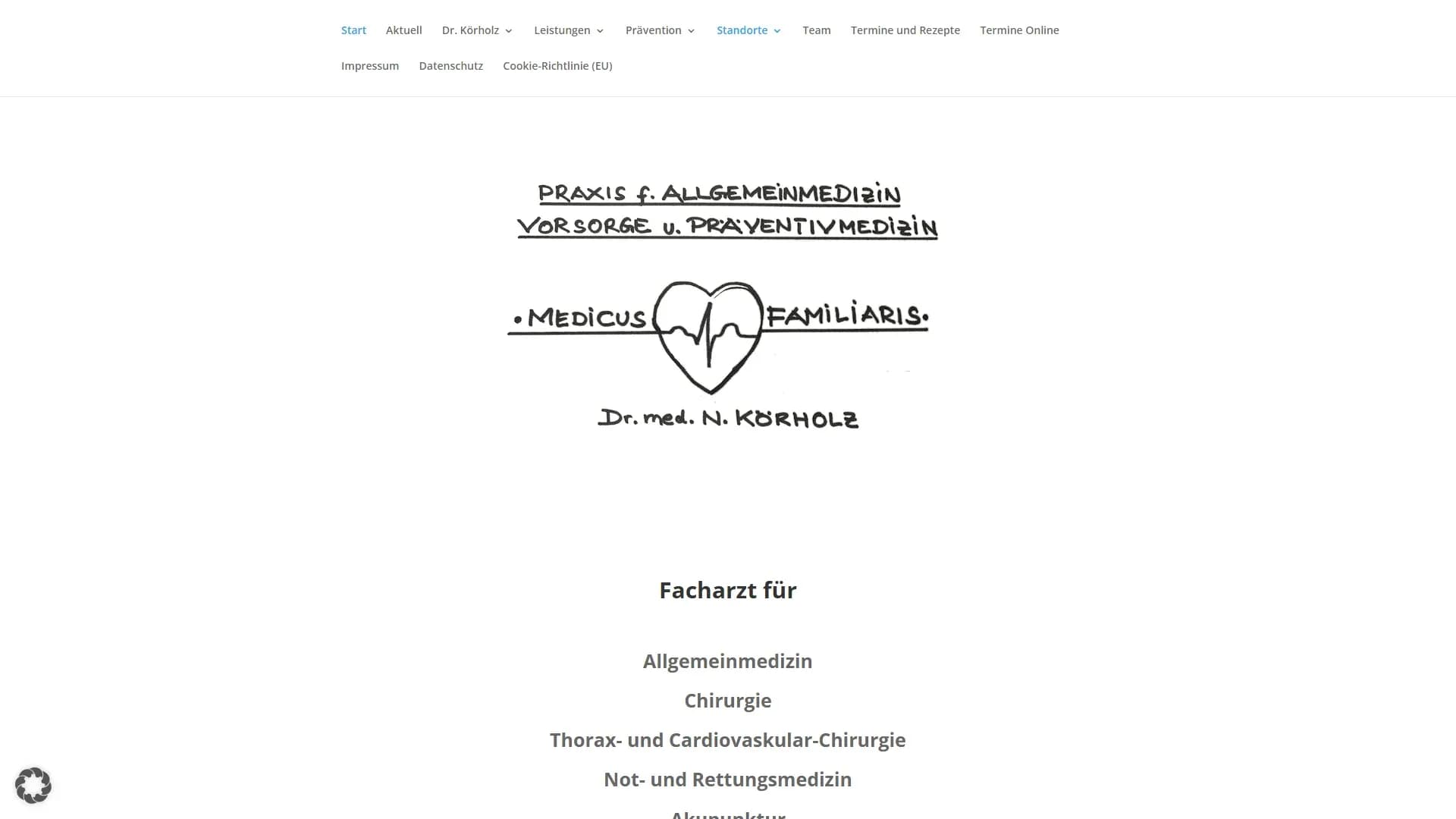 Arztpraxis Dr. med. Nicolaus Körholz — Website