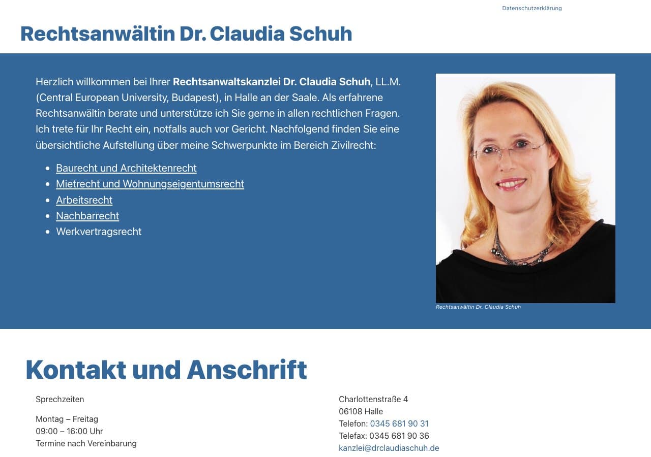 Rechtsanwältin Dr. Claudia Schuh