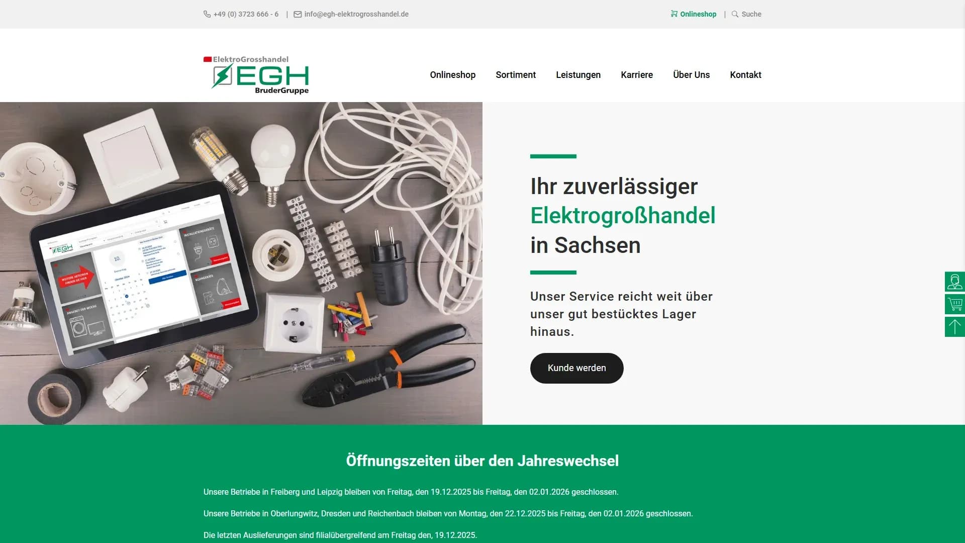Elektro- und Elektrotechnik Großhandel — Website