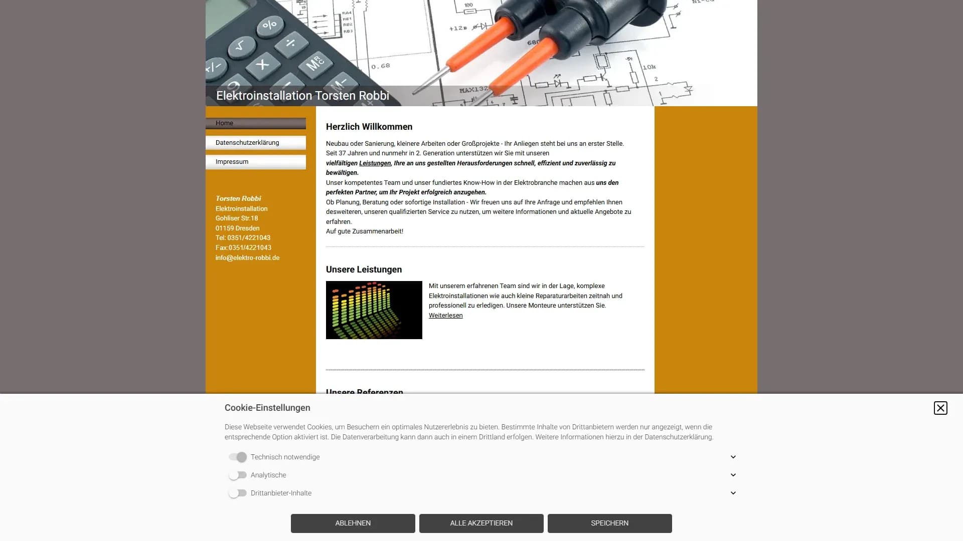 Elektroinstallation Torsten Robbi — Website