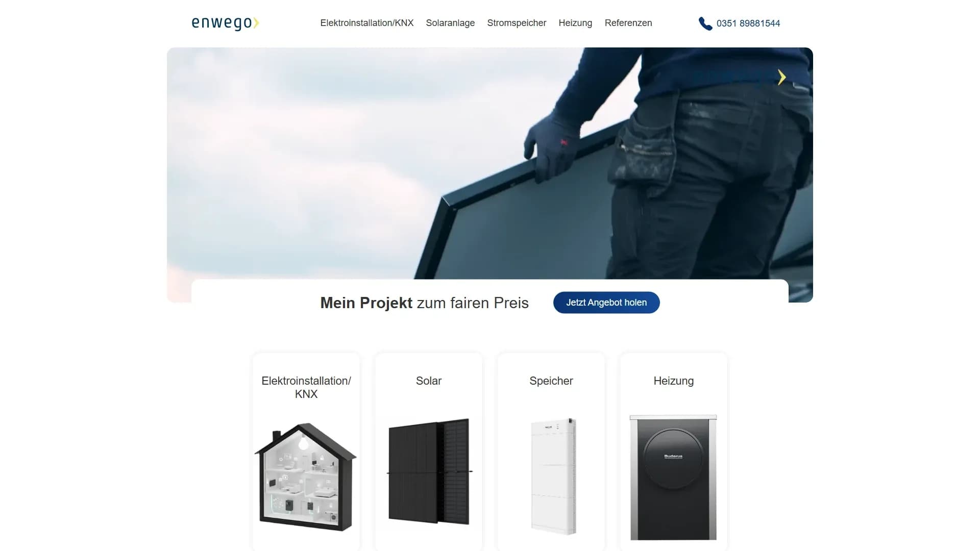 enwego GmbH ihr Meisterbetrieb für Elektroinstallationsarbeiten — Website