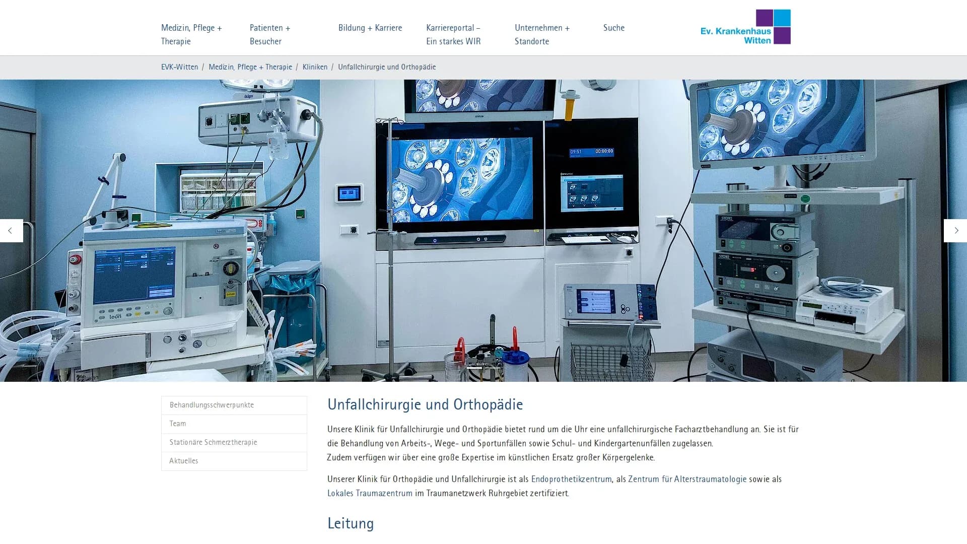 Evangelisches Krankenhaus Hubertus — Website