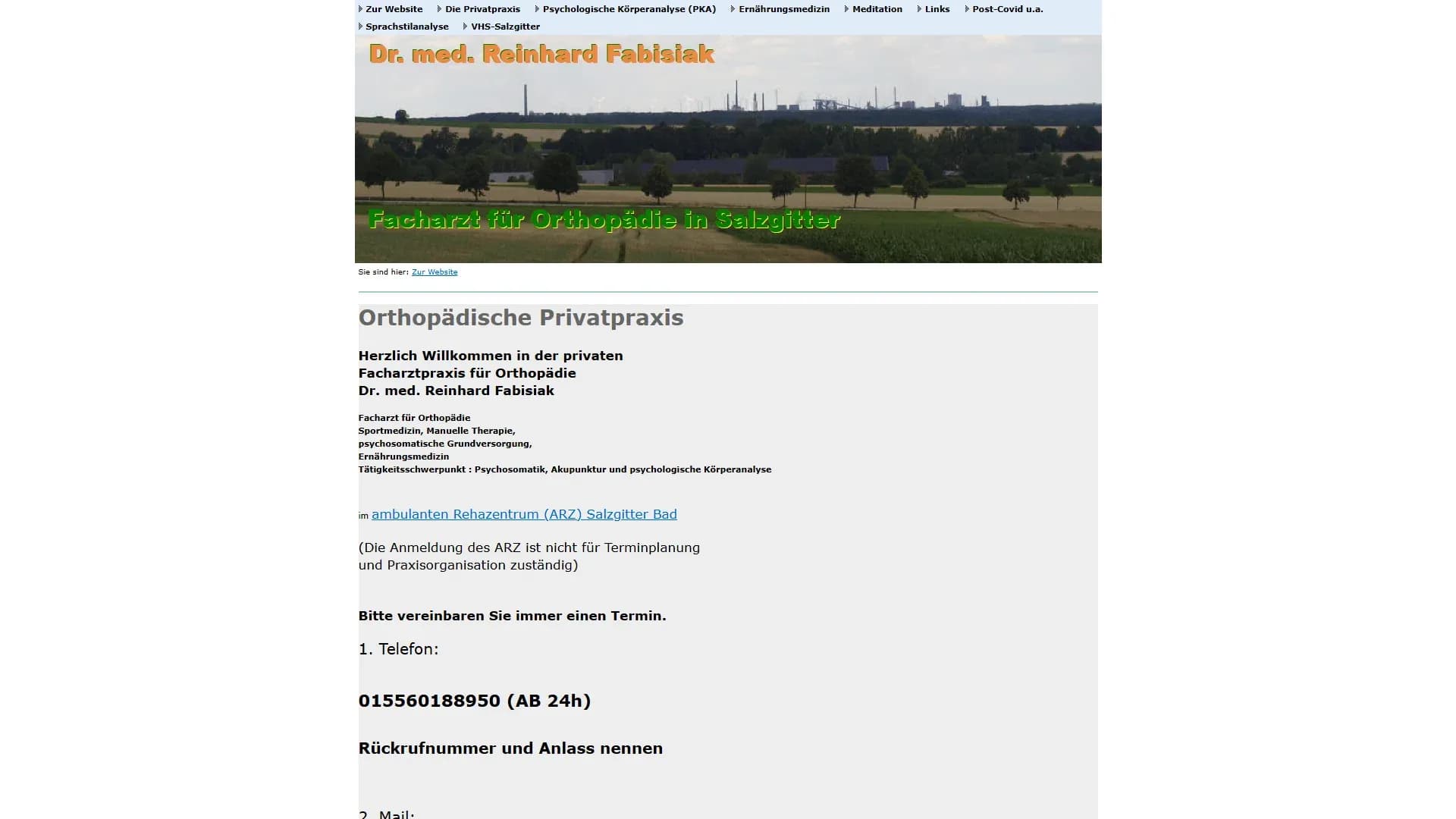 Orthopädische Privatpraxis — Website