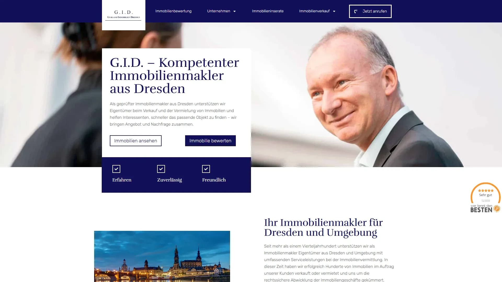 Immobilien - Ihr Immobilienmakler aus Dresden — Website