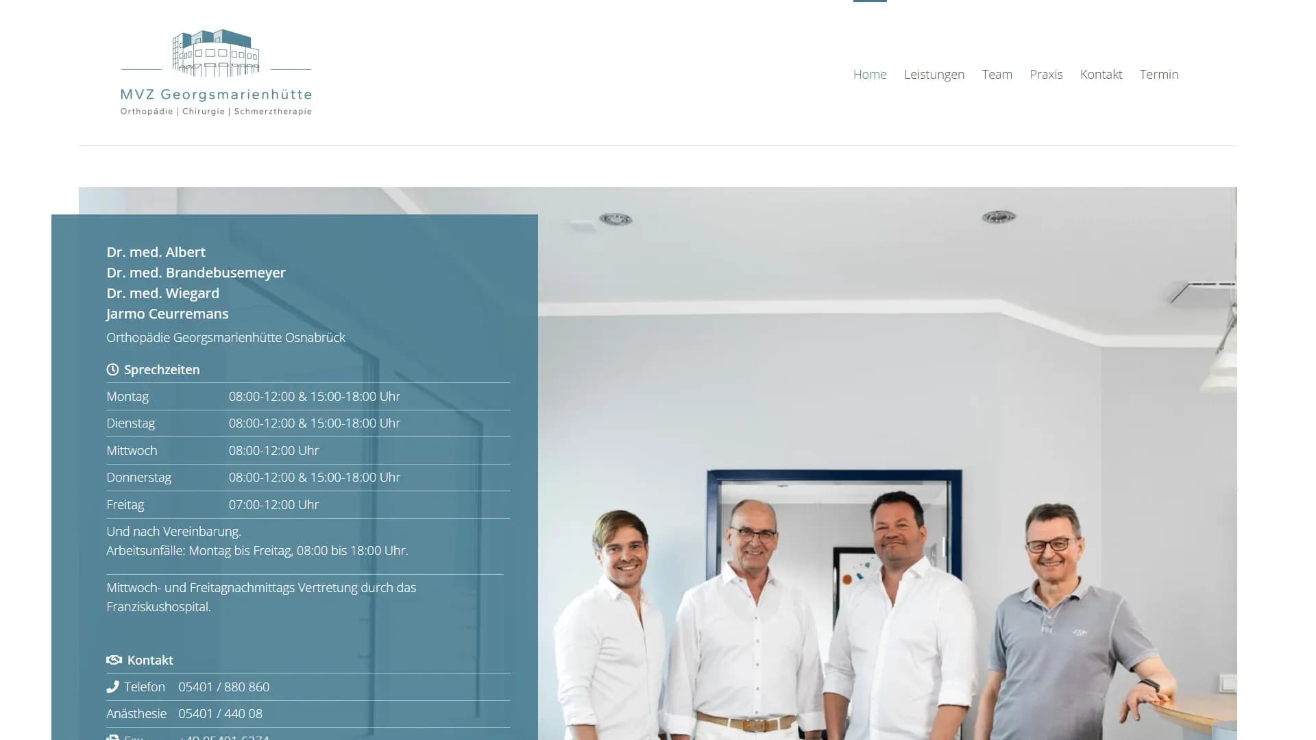Praxis Orthopädie Georgsmarienhütte — Website