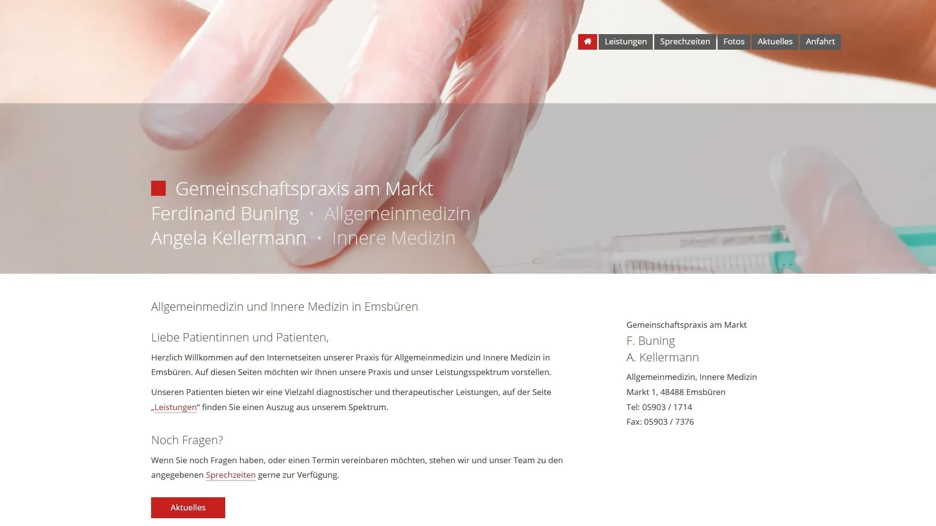 Gemeinschaftspraxis am Markt — Website