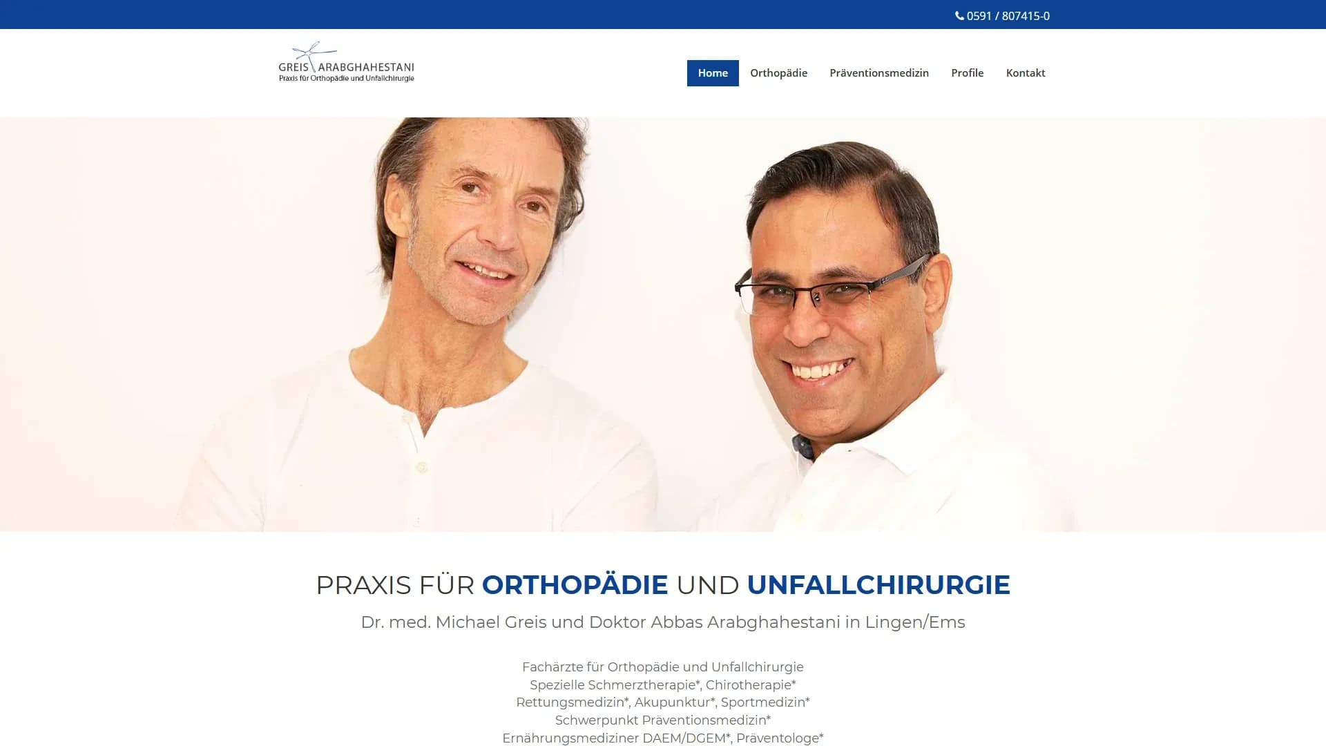 Praxis für Orthopädie und Unfallchirurgie — Website