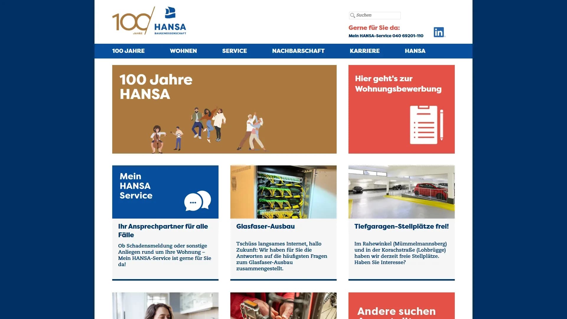 HANSA Baugenossenschaft eG — Website