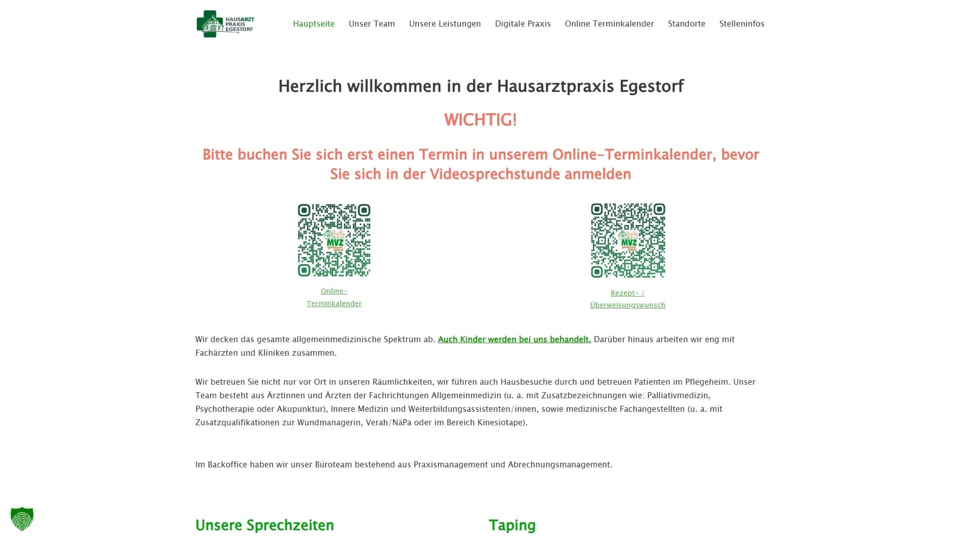 Hausarztpraxis Egestorf — Website