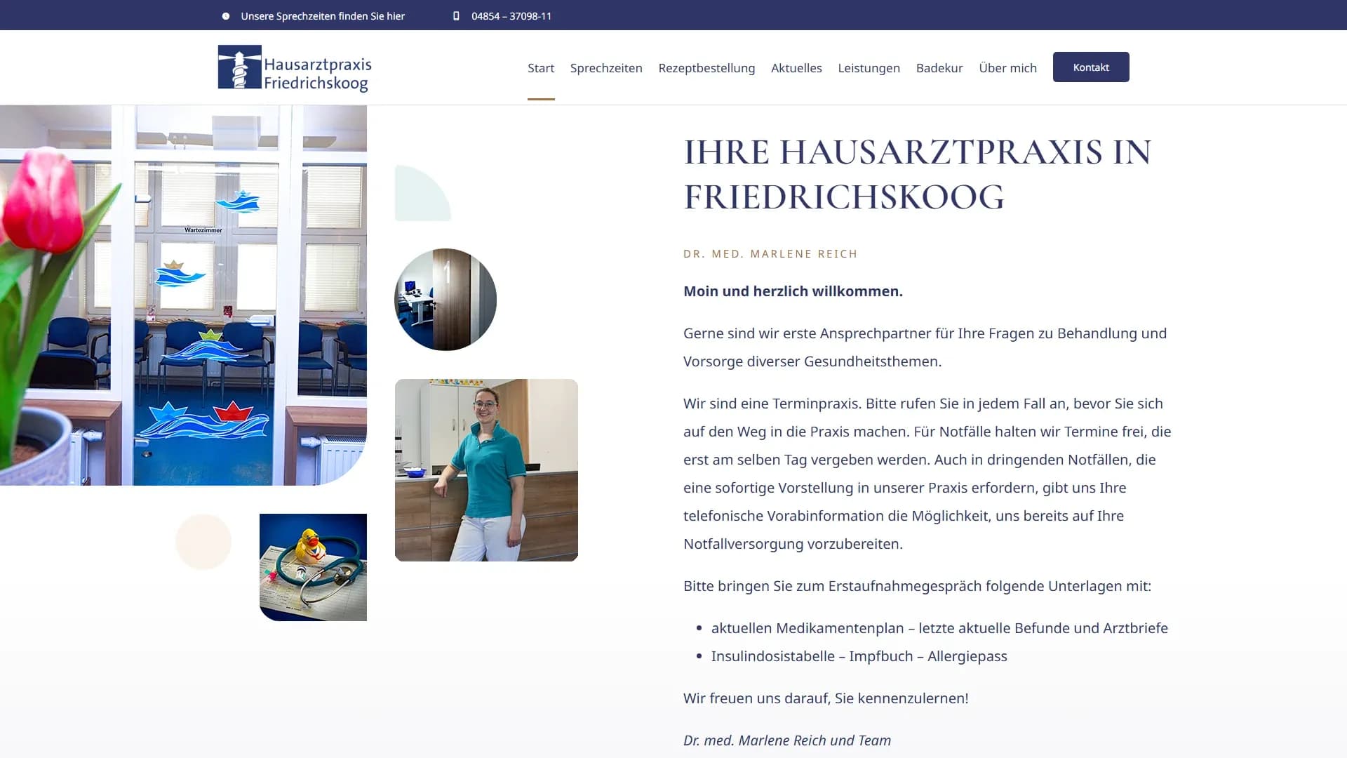 Hausarztpraxis Friedrichskoog — Website