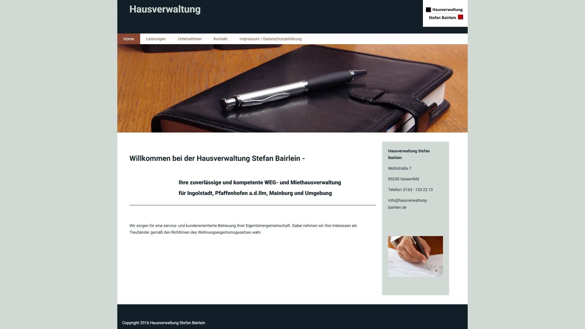 Hausverwaltung Stefan Bairlein — Website