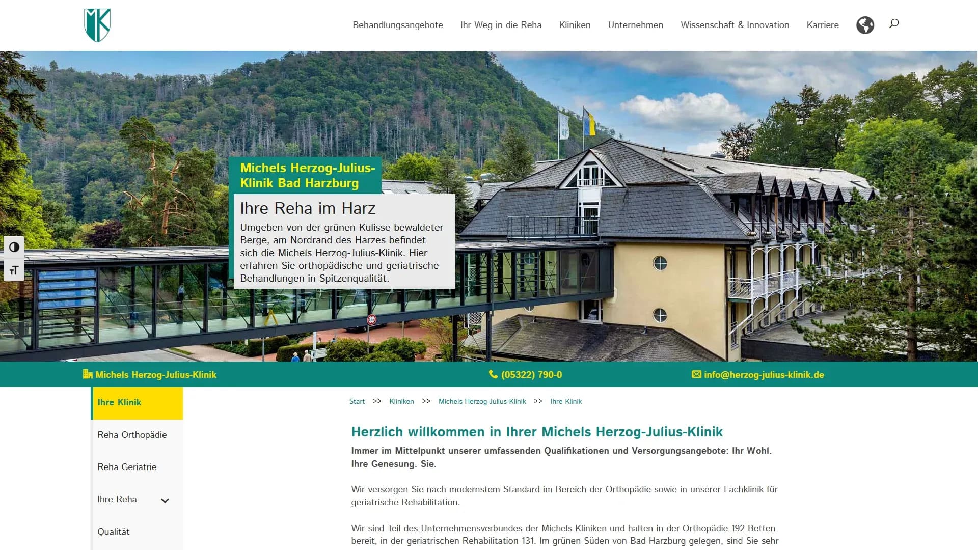 Michels Kliniken — Website