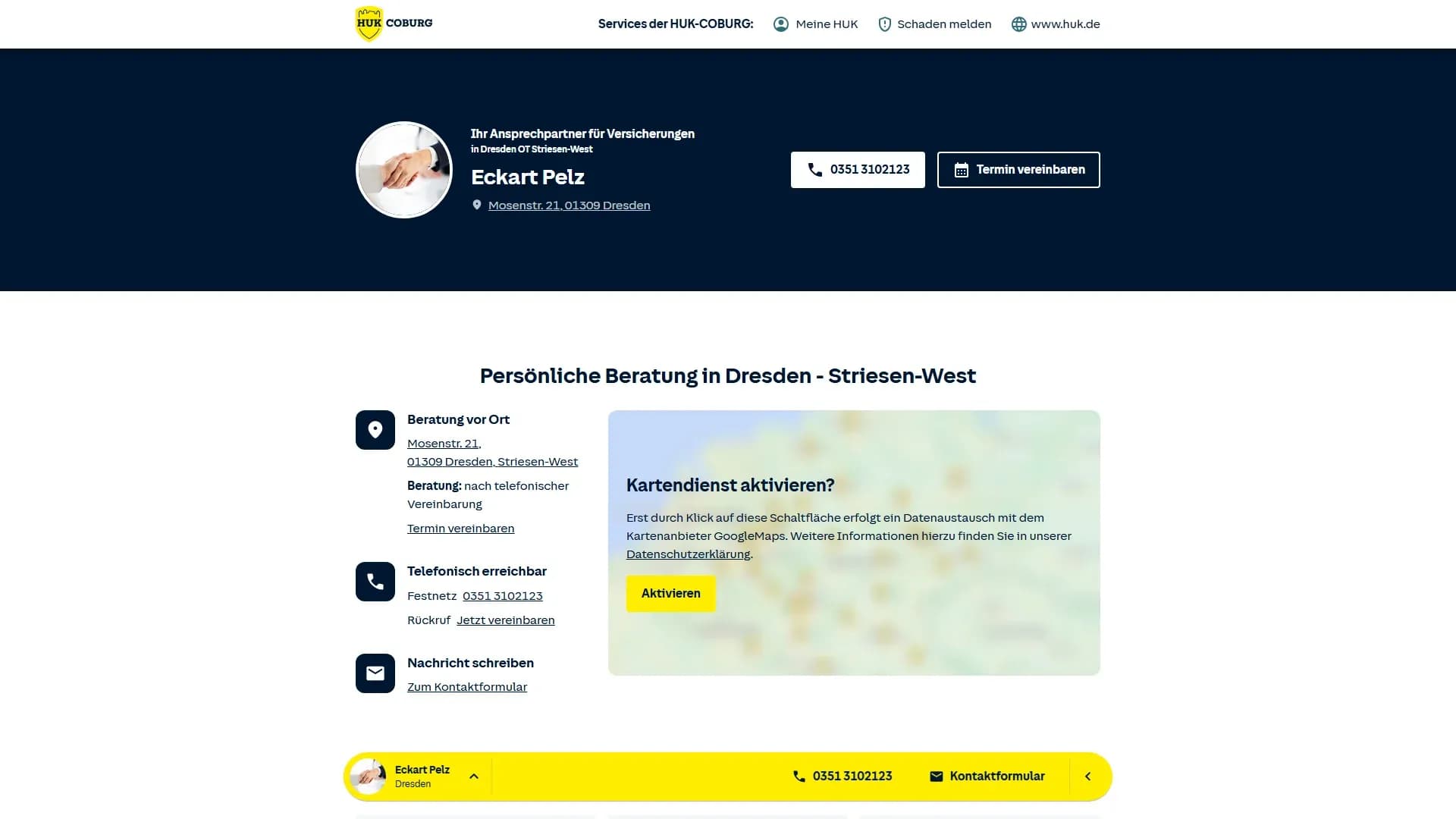 HUK-COBURG Versicherungen — Website