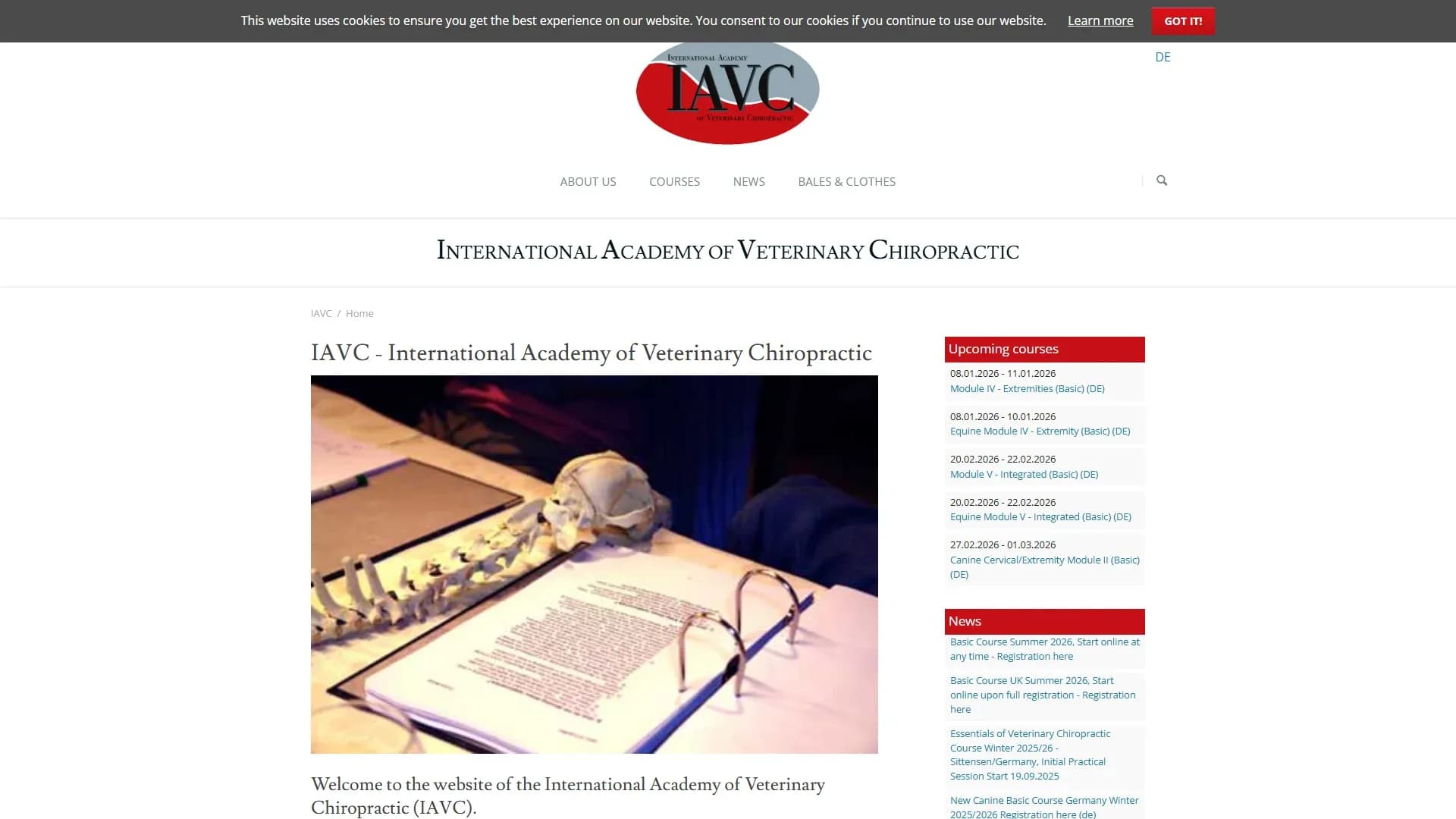 International Academy of Veterinary Chiropractic — Website