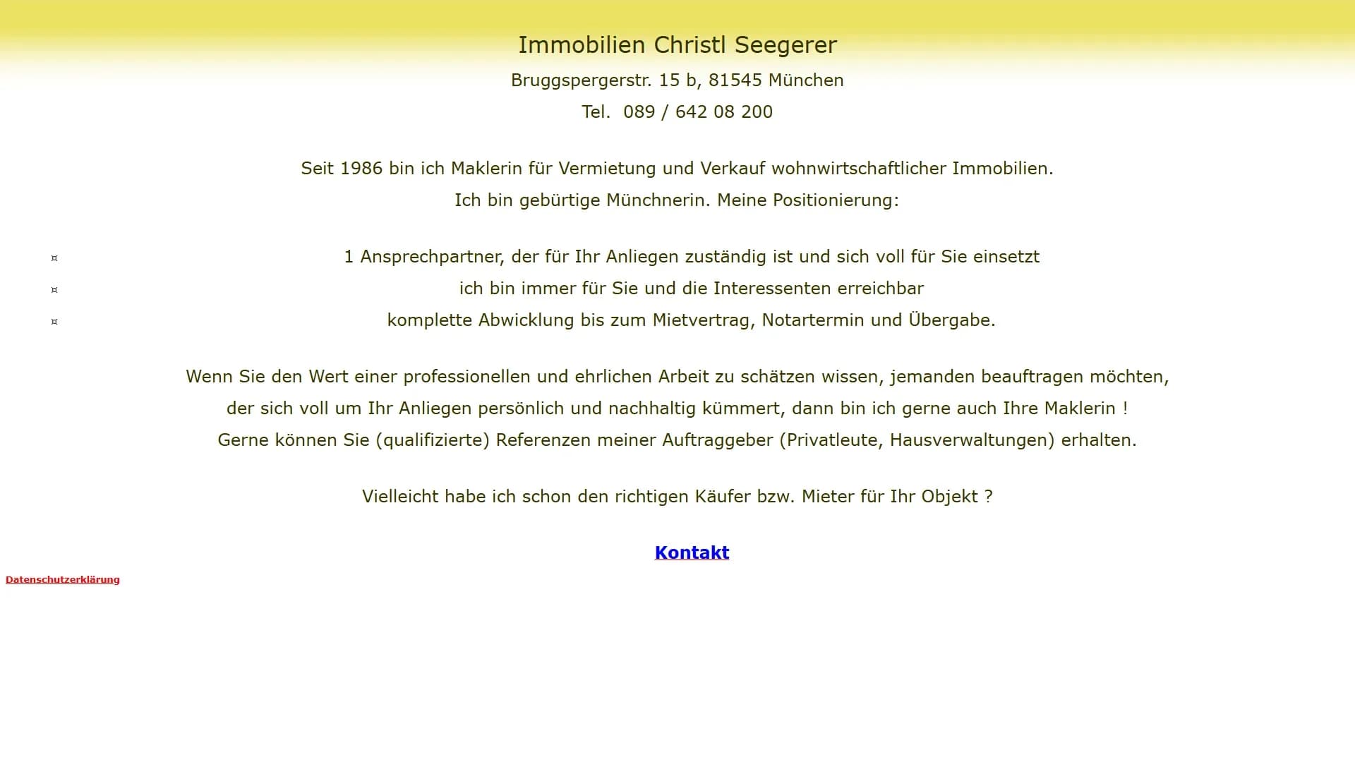 Immobilien Christl Seegerer — Website