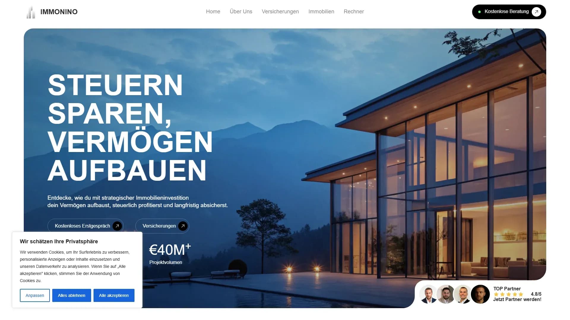 IMMONINO - Immobilien und Versicherungen — Website