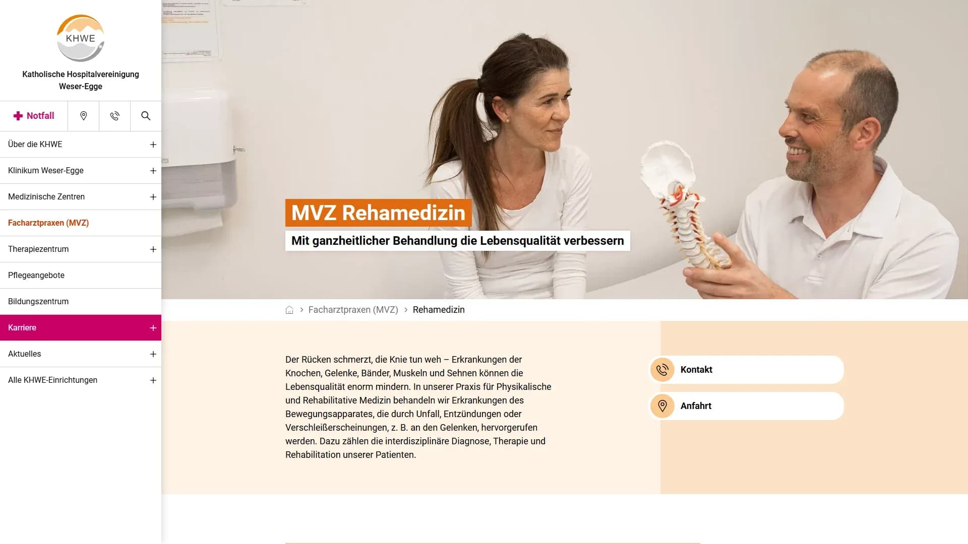 Klinikverbund Kreis Borken — Website