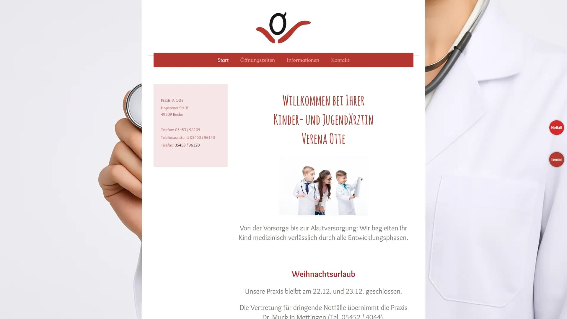 Kinderärztin Verena Otte — Website