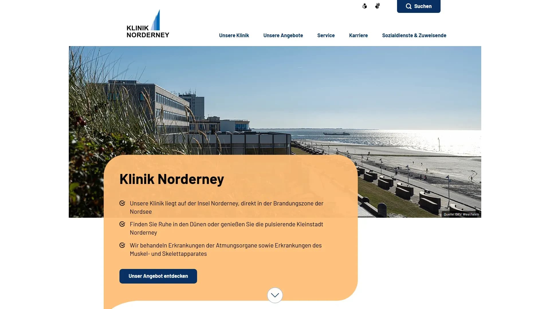 Klinik Norderney — Website