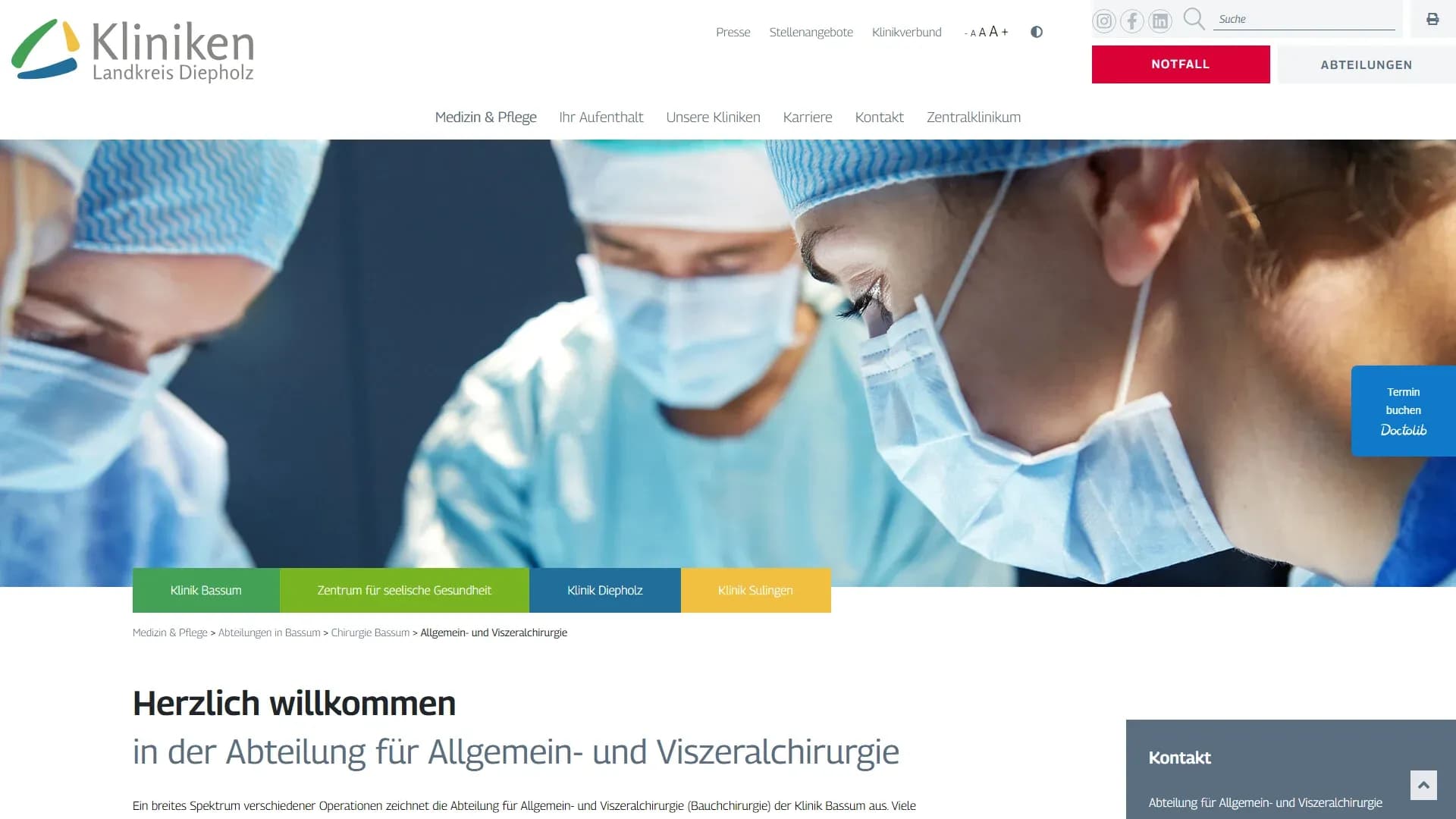 Klinikverbund Landkreis Diepholz — Website