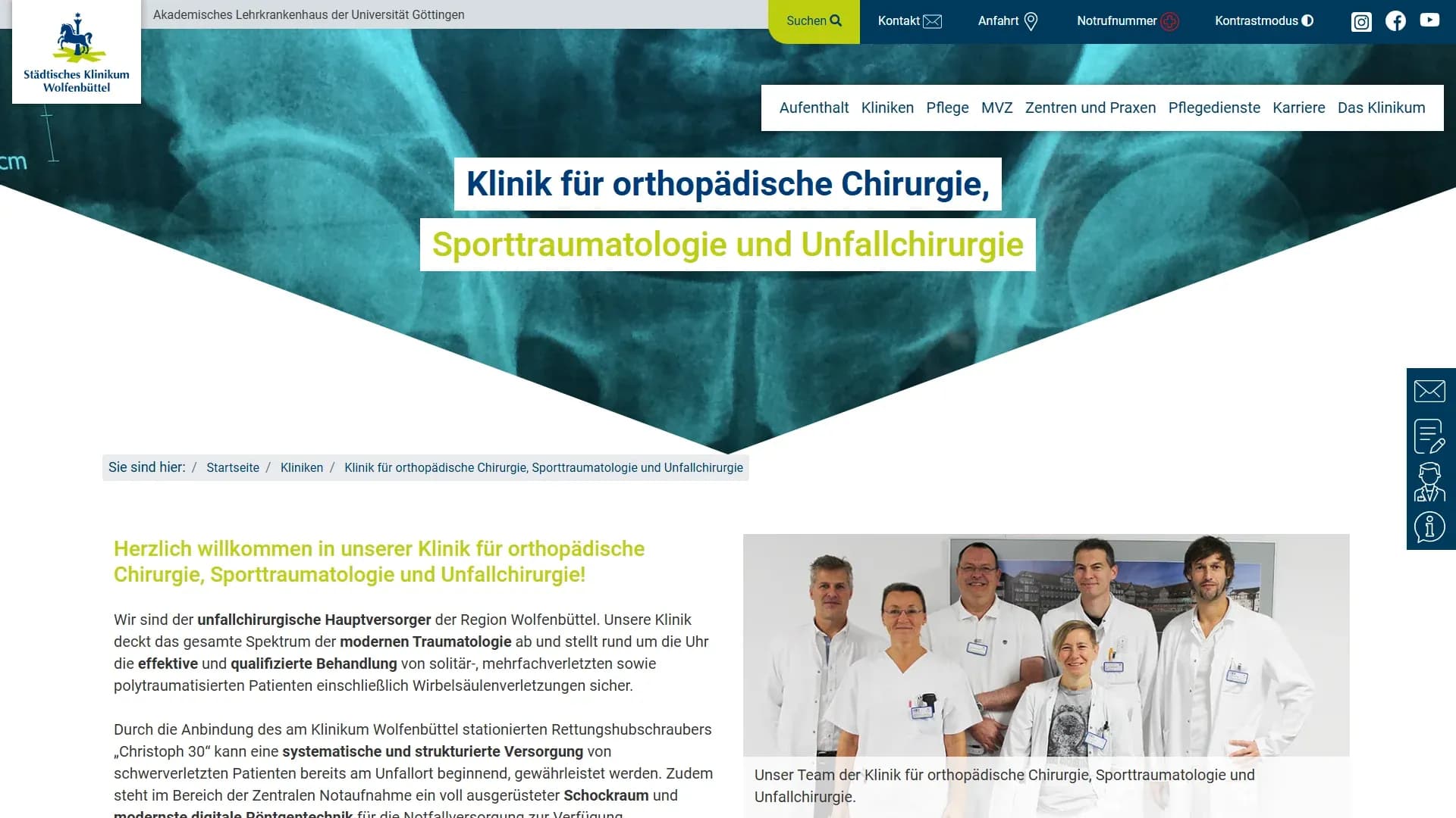 Städtisches Klinikum Wolfenbüttel — Website
