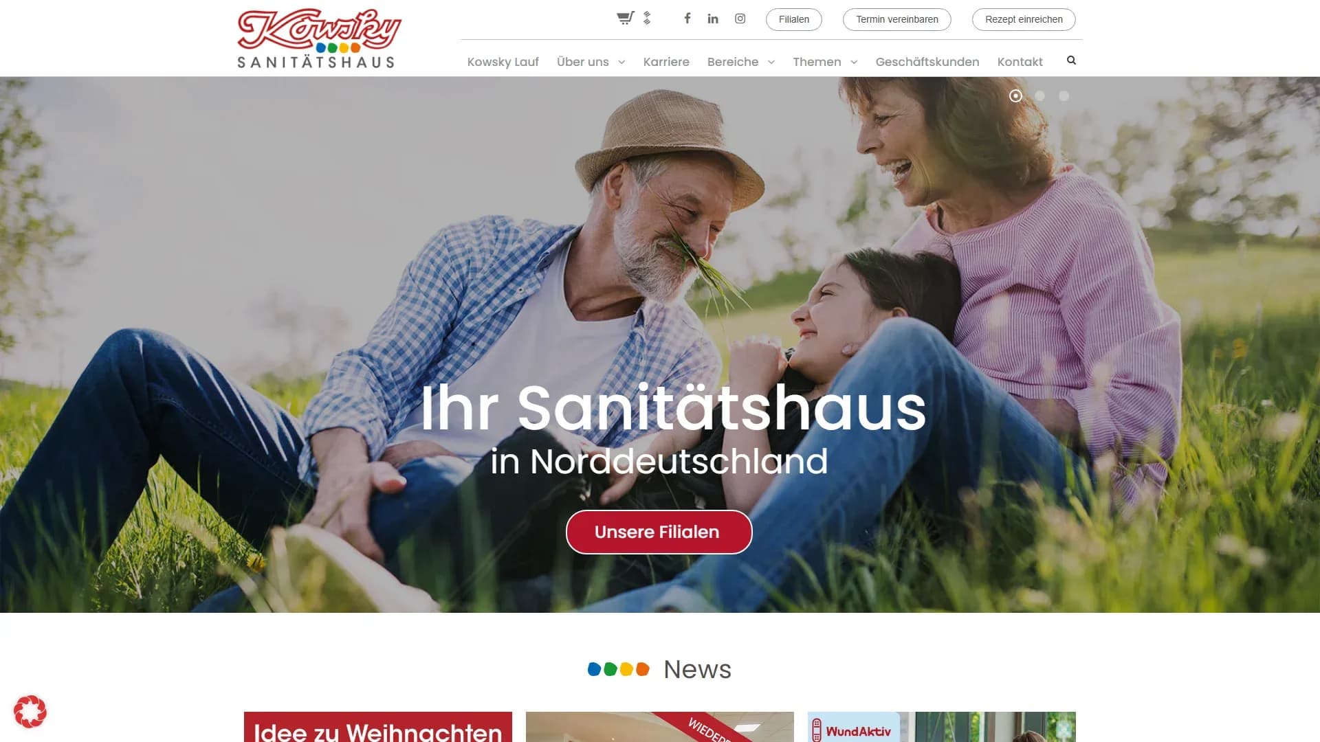Kowsky Sanitätshaus — Website