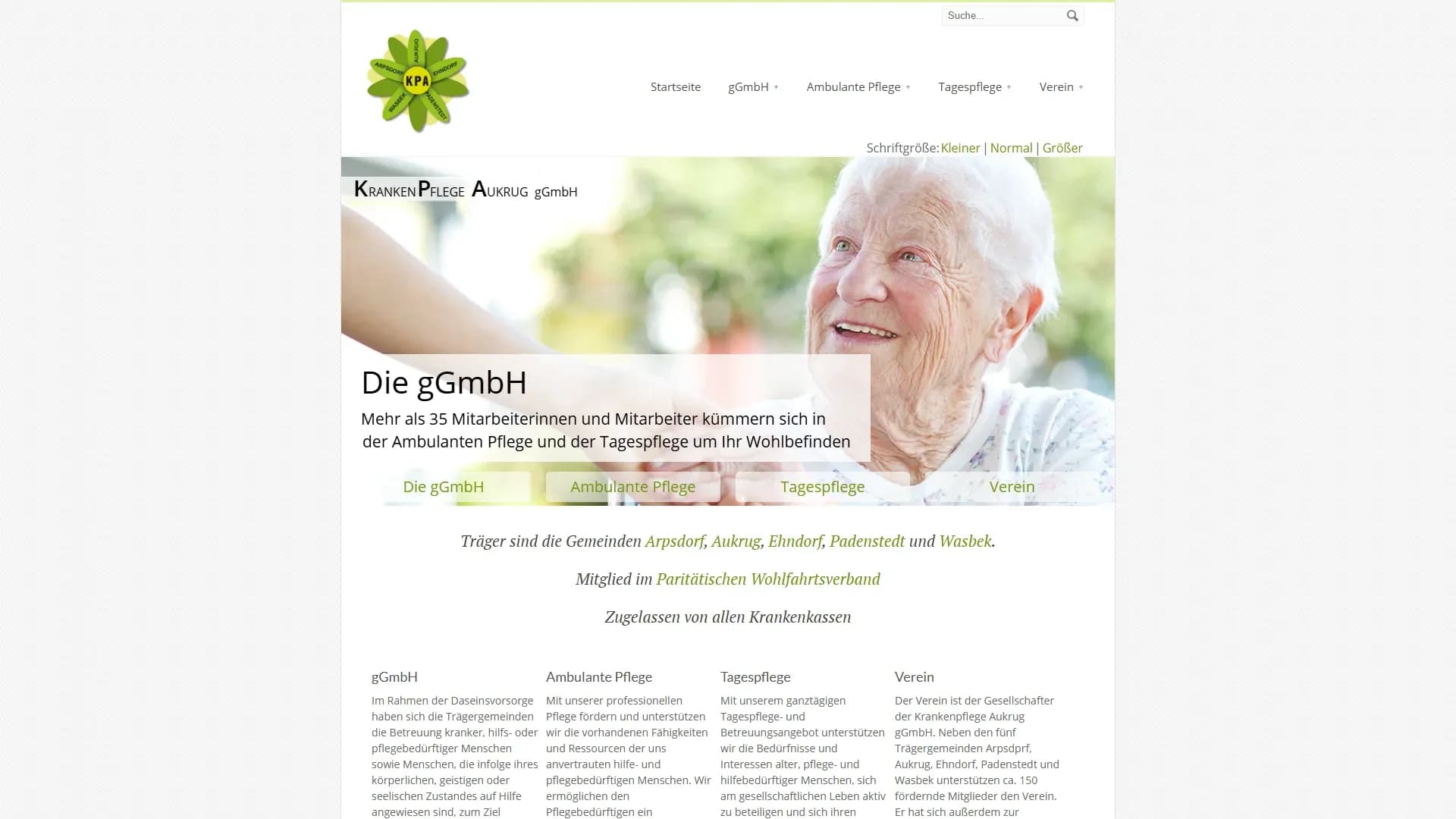 KRANKENPFLEGE AUKRUG gGmbH — Website