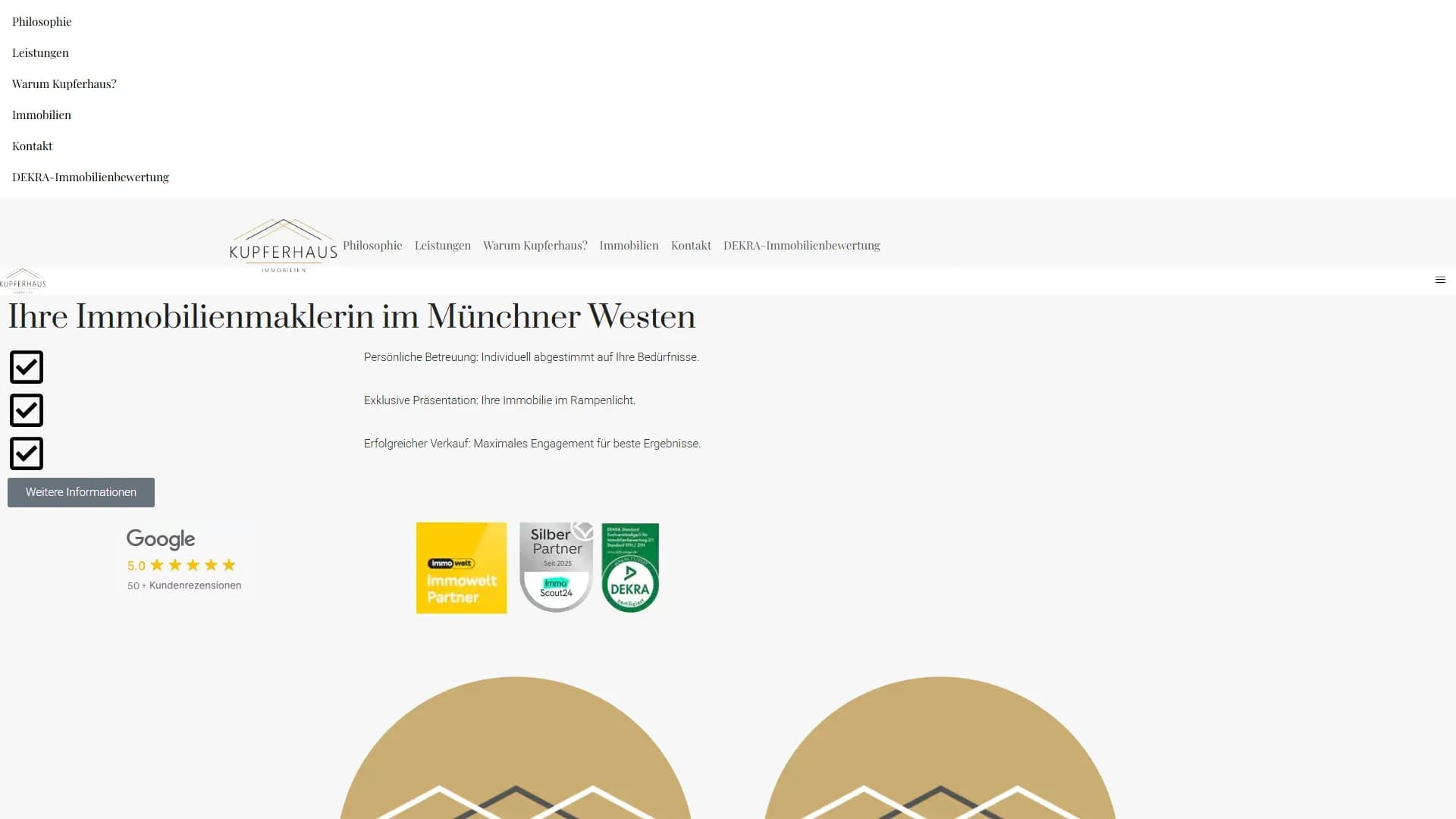 Kupferhaus Immobilien — Website