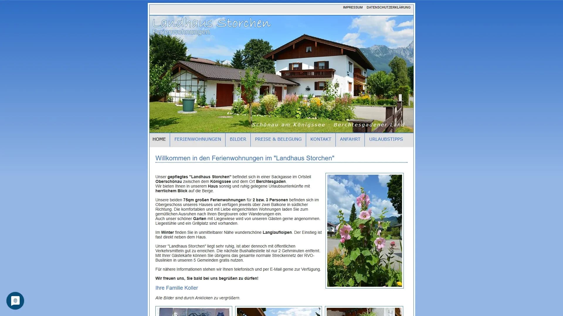 Ferienwohnungen Berchtesgaden — Website