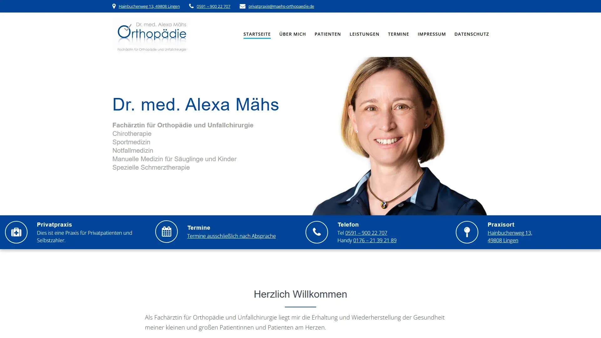 Praxis Dr. med. Alexa Mähs — Website