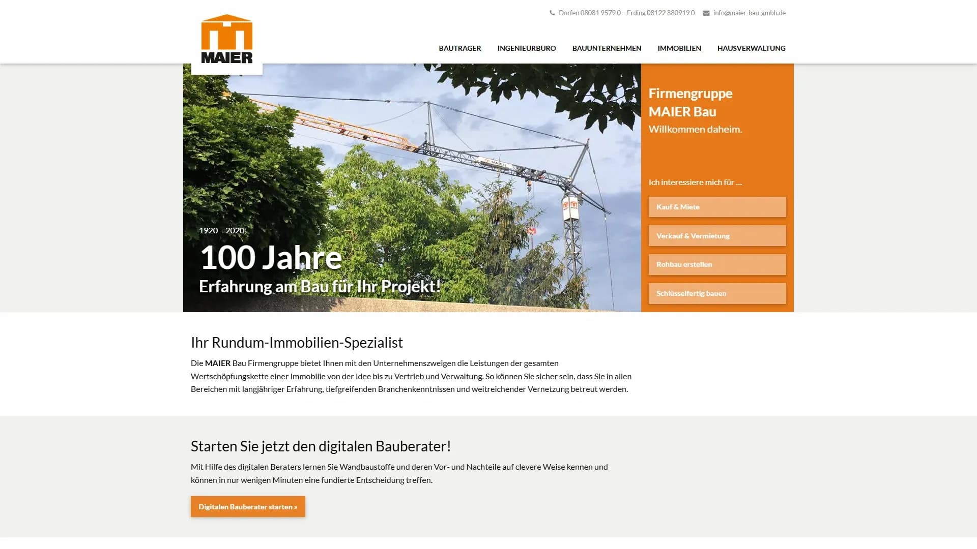 MAIER Bau GmbH — Website