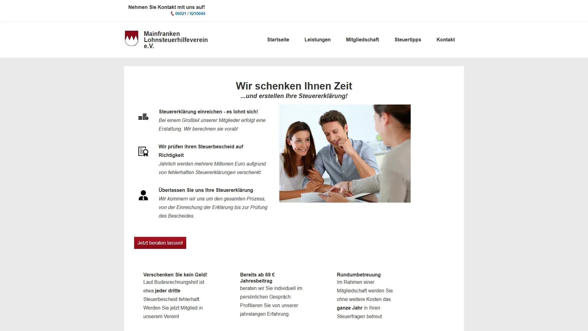 Lohnsteuerhilfeverein Mainfranken e.V. — Website