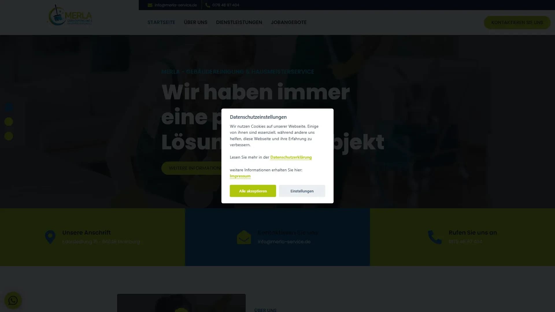 MERLA - Gebäudereinigung & Hausmeisterservice — Website